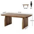 thumbnail image 6 of 47.24" Farmhouse Central Coffee Table Low Cocktail Table with Thick Tabletop & H-Shaped Sturdy Base Vintage Wooden Living Room Table for Home Office, 6 of 6