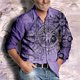thumbnail image 1 of Camisa de solapa retro de moda de manga larga, informal, para exteriores, para hombre, con brújula, ruleta, patrón HD, diseño de diseñador 2024, nuevo, 1 of 6