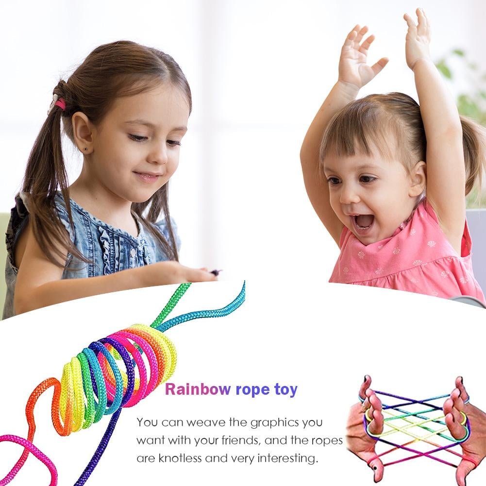 Kids Child Finger Rope Game Rainbow Color Thread Various Figures Puzzle Toy Gift 