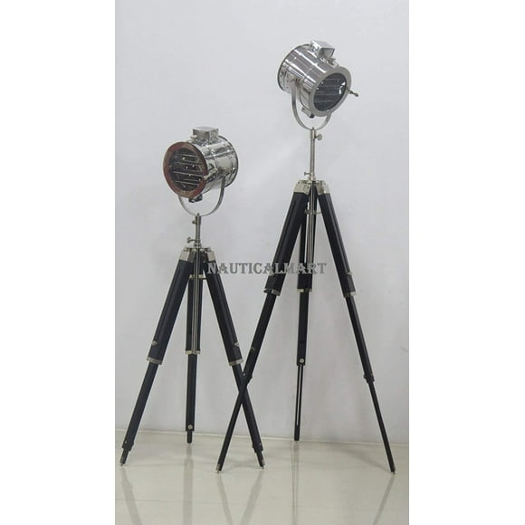 Lamp Decor Vintage Industrial Searchlight Theater Stage Spotlight Tripod Floor Lamp - Set of 2