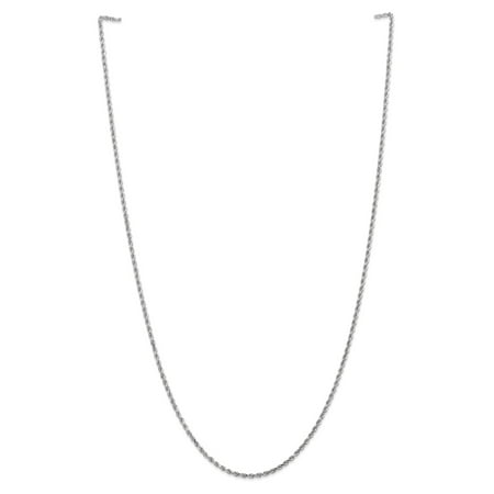 Primal Gold 14 Karat White Gold 2mm Diamond Cut Rope Chain