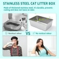 thumbnail image 2 of Stainless Steel Cat Litter Box,XXL Metal Litter Box for Big Cats 8IN Deep, Metal Pet Toilet Easy to Clean,High Sided Litter Boxes-Cat Litter Pan for Adult Cats,Non Stick, No Smell, 2 of 13