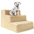 thumbnail image 4 of Flmtop Small Pet Cats Dogs 3 Steps Stair Ramp Sofa Anti-slip Climbing Ladder with Cover White, 4 of 8