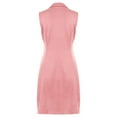 thumbnail image 6 of Women's Sleeveless Suede Long Vest Casual Lapel Open Front Duster Vest Color: Pink Size: XXL, 6 of 9