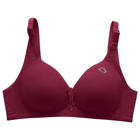 YHGFVOKJ Bras for Women No Steel Ring Thin Cup Glossy Underwear Smoothing Stretch Fabric Comfort-strap Middle Elderly Bra Underwear Sexy Bra T Shirt Bras for Women Red XXXXL