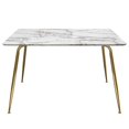 thumbnail image 1 of Diamond Sofa CHANCEDTMAGD Chance Faux Marble Top Rectangular Dining Table with Brushed Gold Metal Legs, White & Grey, 1 of 1