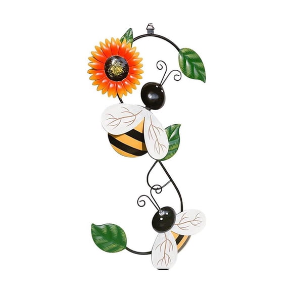 Metal Wall Art Bee Beetle Decoration Outdoor Courtyard Garden Hanging Iron Decor Indoor Outdoor Iron Craft Art Hanging Home Garden Bar Decoration Bee