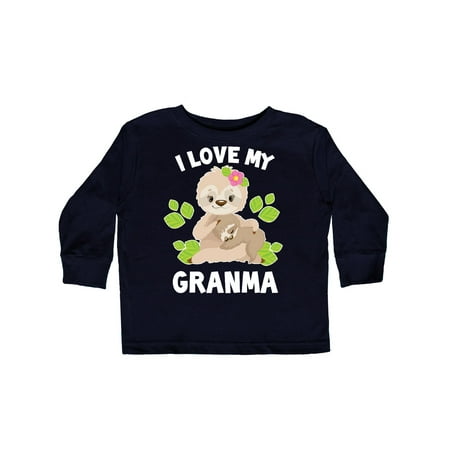 

Inktastic Cute Sloth I Love My Granma with Green Leaves Gift Toddler Boy or Toddler Girl Long Sleeve T-Shirt