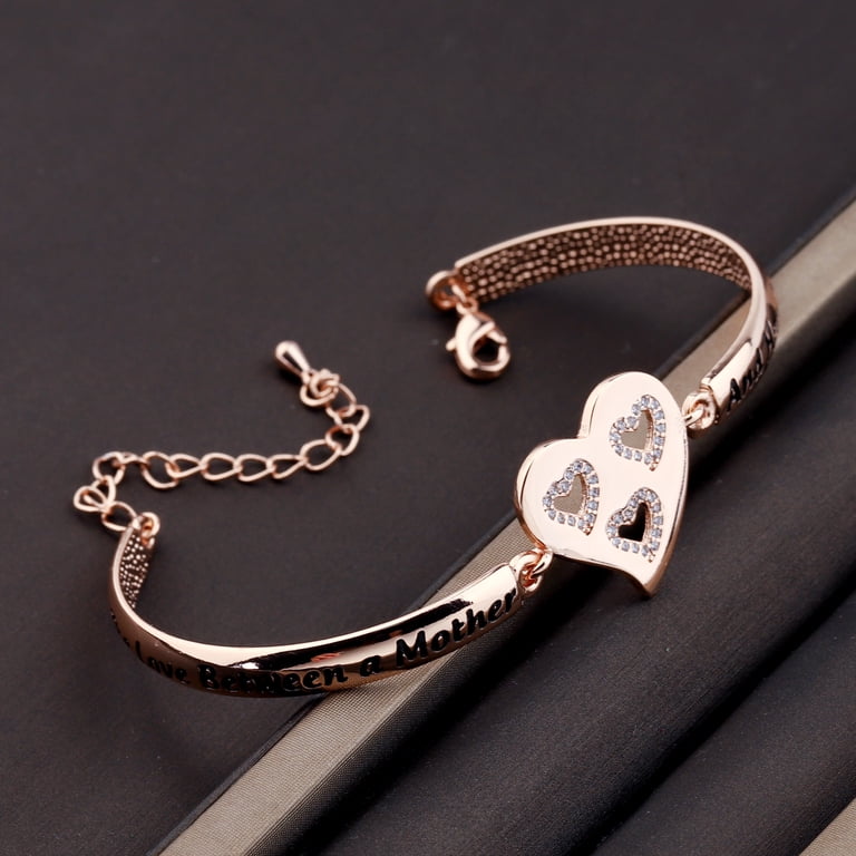 Matching Mother Daughter Bracelets Set | Heart Charm Jewelry Gift For Mom & Daughter | Silver Plated With Extender