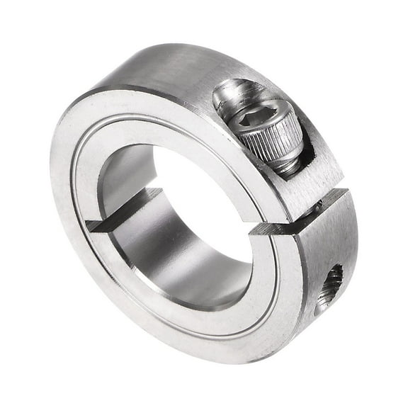 Single Split Clamp-On Shaft Collar 1" Bore One-Piece Clamping Collar, 1-3/4" OD, 1/2" Width, Stainless Steel