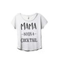 thumbnail image 1 of Thread Tank Mama Needs A Cocktail Women's Fashion Relaxed Slouchy Dolman T-Shirt Tee Heather White Medium, 1 of 1