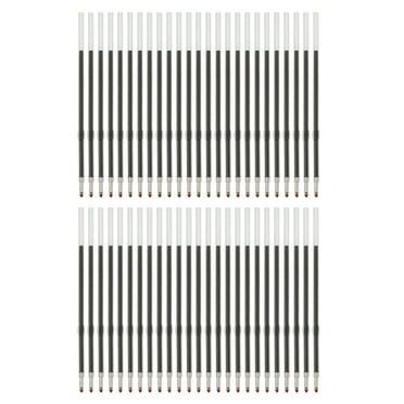 Uxcell 50 Pack Retractable Ballpoint Pen Refills, 1.0 mm Black Ink Medium Point Refill for Gel Liquid Gel Pen