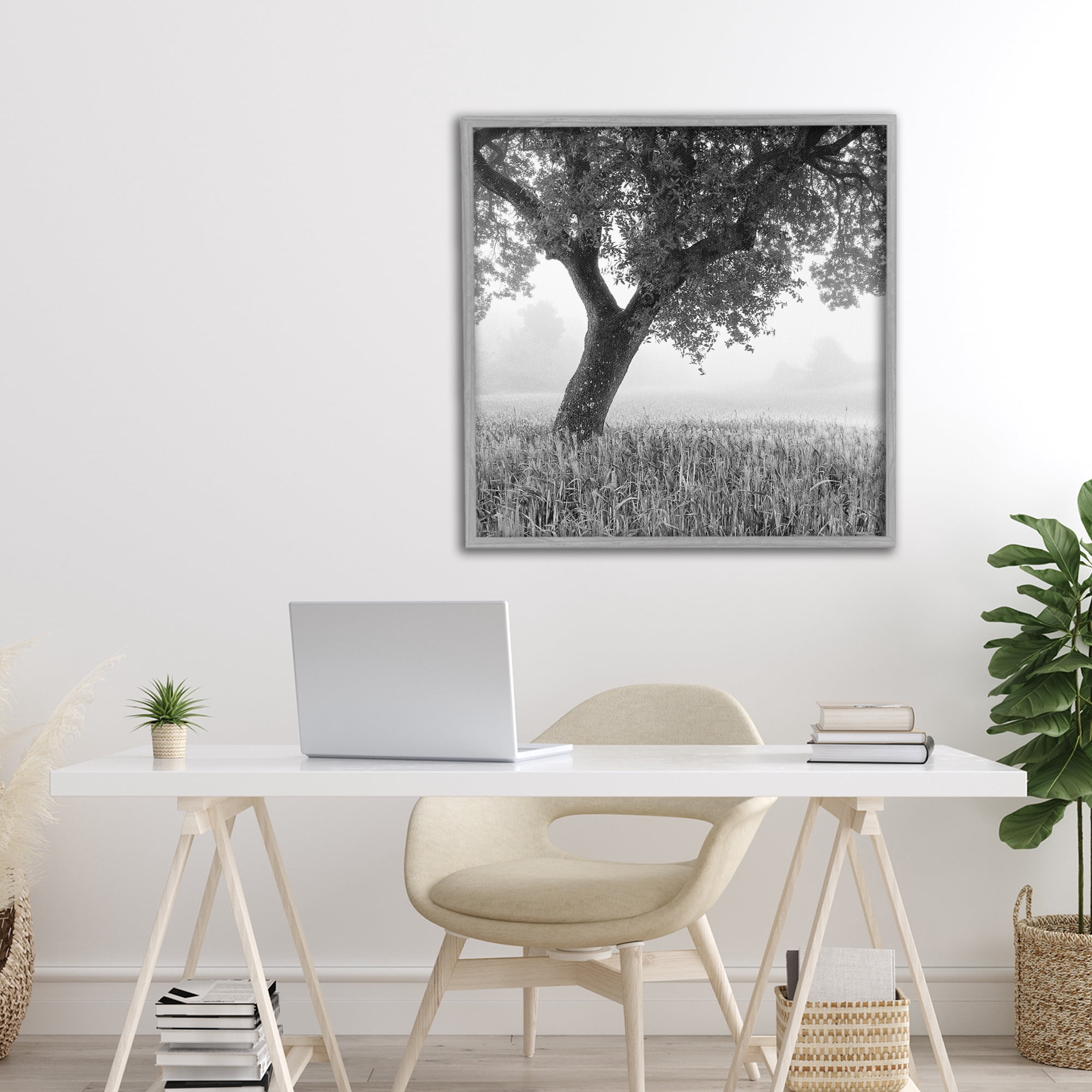 Stupell Industries Tuscan Morning Oak in Mist Gray Framed Giclee Art, design by Chip Forelli