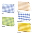 thumbnail image 2 of NEW Travel Organizer Large-Capacity Portable Plaid Fabric Cosmetic Bag Storage Case Makeup Pouch Wash Bag BLUE, 2 of 8