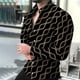 thumbnail image 4 of Camisa hawaiana de manga larga para hombre, camisa social de playa 2024, forro de alta gama para hombre, camisa estampada en 3D, clase de oposición en blanco y negro, 4 of 5