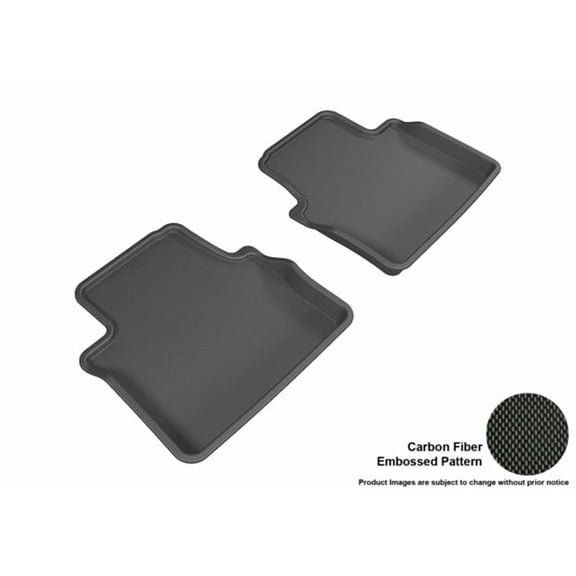 3D Maxpider Second Row Custom Fit Kagu Black Floor Mat for 2014-2015 Cadillac CTS Models - Black
