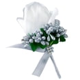 thumbnail image 4 of Yunhgft Stimulation Rose Flower Brooch Pin Wedding Corsage Pin White and Silver Gray, 4 of 9