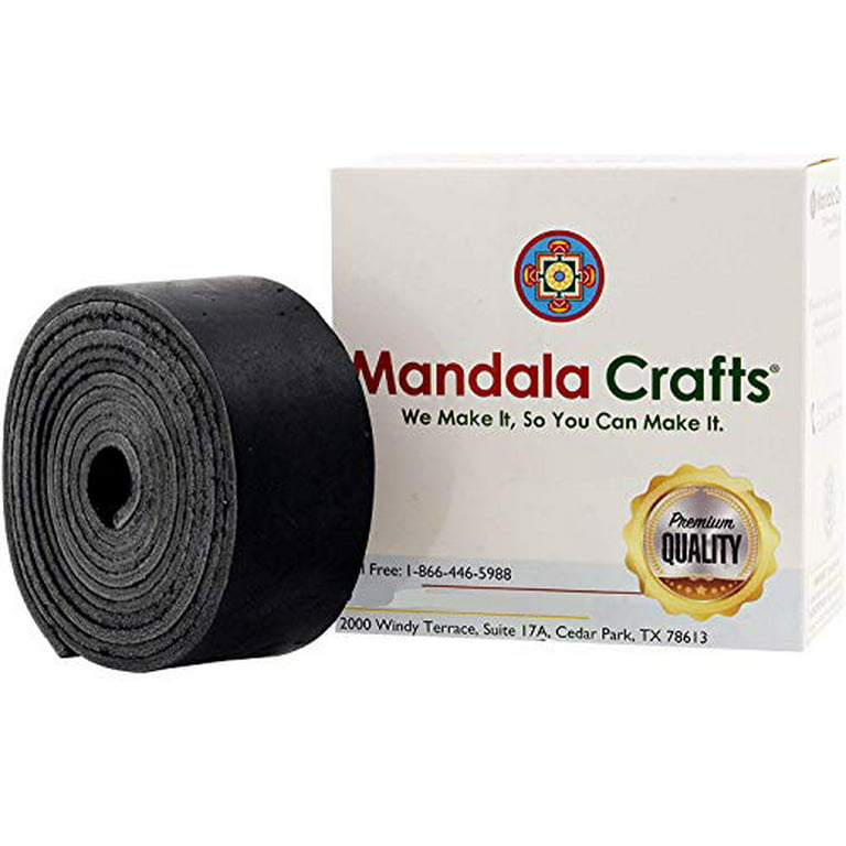 Mandala Crafts Genuine Leather Strap - Black Cowhide Leather Strips for Crafts - Strap Leather Wrap for Handbag Saddle Belt Jewelry Making Craft