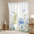 thumbnail image 3 of Erosebridal Flying Blue Butterflies Black Out Curtains For Girls,Teens Floral Daisy Flowers Curtains Pack of 2 (42x63 Each), 3 of 6