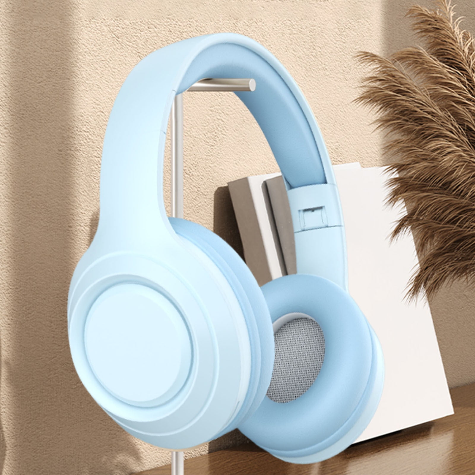Wireless Bluetooth Over Ear Headphones Up to 28H Battery Life Headset with Microphone Gym Overhead Headphones Compatible with iOS & Android Mobile Phones, Computers, Laptop,Blue