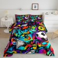 thumbnail image 2 of Erosebridal Graffiti Soccer Bedding Comforter Set, Hippie Hip Hop Splatter Down Comforter, Reversible 2 Pieces, 2 of 8
