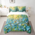 thumbnail image 2 of Manfei Blue Flowers Girl Bedding Comforter Set 7pcs,Spring Garden Queen Bedding Sets Super Cozy,Abstract Oil Painting Queen Sheet Sets,Ultra Soft Home Decor,Reversible, 2 of 8