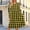 Gold-25, variant on Womens Dresses with Pocket Fashion Leisurely Printed Long Sleeved Round Neck Frocks Casual Daily Dresses