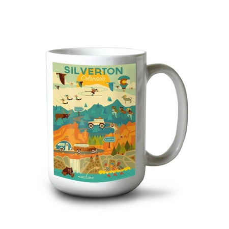 

15 fl oz Ceramic Mug Silverton Colorado Geometric Dishwasher & Microwave Safe