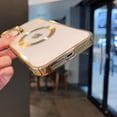 thumbnail image 4 of for iPhone 14 Plus Phone Case Luxury Gold Magsafe Slim Thin Soft Flexible Silicone Clear Transparent Protective Camera Protection Cover for iPhone 14 Plus Gold, 4 of 17