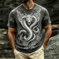 thumbnail image 2 of KHONTS Men's Graphic T Shirt 3D Dragon Printed Short Sleeve Crewneck T-Shirt Summer Animal Theme Cool Lightweight Tops Dark Gray XXXL, 2 of 4