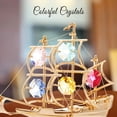 thumbnail image 4 of Matashi Home Decorative Tabletop Showpiece 24K Gold Plated Crystal Studded Mayflower Ship Ornament with Colored Crystals, 4 of 7