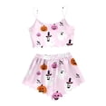 thumbnail image 5 of Trendfront Womens 2-Piece Cami Pajama Set Halloween Halloween Print Scoop Neck Spaghetti Strap Sleeveless Cami Top and Shorts Sleepwear Lounge Set, 5 of 5