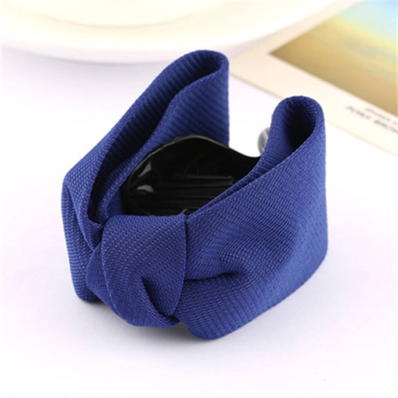 Ljudmp Women Banana Bowknot Clip Hair Ponytail Holder Fishtail Combs Barrettes Hairpin Accessory Blue