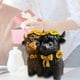 thumbnail image 1 of Figura de pareja de vacas de las Tierras Altas, escultura animal, gnomos de vaca de las Tierras Altas modernos con flores, adorno para armario,, 1 of 8