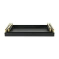 thumbnail image 4 of Home Decorative Lusan Black Faux Snakeskin Vinyl Tray Set, 4 of 6