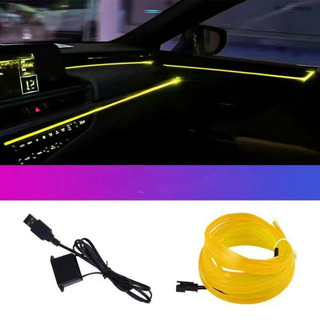 Transforma tu vehículo con el kit de luces LED EL Neon para coche USB. ¡Lo último en estilo para cualquier vehículo!