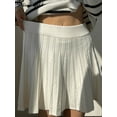 thumbnail image 4 of Spring Knit White Mini Pleated Skirts For Women A Line Skirt Gray High Waist Women Knitted Pleated Short Skirts Korean Fashion, 4 of 6