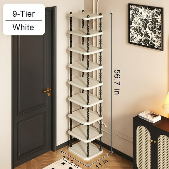 TLCEKVEC 9-Tier Corner Stackable Shoe Rack Organizer for Small Space