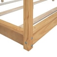 thumbnail image 5 of Bellemave King Size 4 Corners Post Canopy Floor Bed, Wood Low Profile Canopy Platform Bed with Wooden Slats Support, No Box Spring Needed（Natural）, 5 of 8