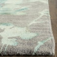 thumbnail image 4 of Safavieh Dip Dye Kayla Distressed Wool Area Rug, Gray/Turquoise, 7' x 7' Square, 4 of 11