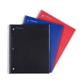 thumbnail image 1 of Mintra Office Durable Spiral Notebooks, 3 Subject (aBlack, Blue, Red, Wide Ruled 3pk), 1 of 4