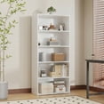 thumbnail image 6 of EDX 5 Tier Bookcase Storage, 53 Inch Large Tall Floor Standing Open Bookshelf for Home Office, Living Room, and Bedroom, White, 6 of 8