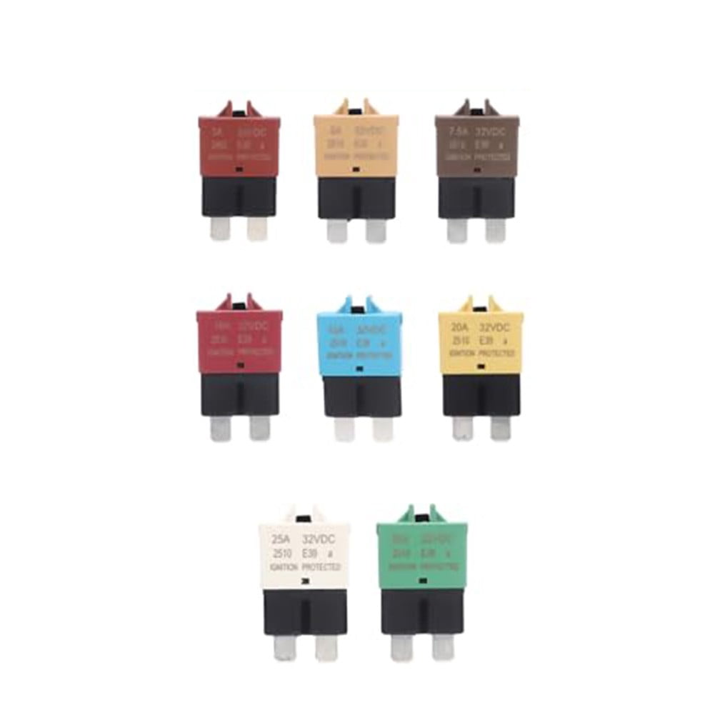SPRING 8Pcs Car Pack Circuit Breaker Blade Manual Reset Fuse For Marine Boat Rv Truck Cars 3A 5A 7.5A 10A 15A 20A 25A 30A Mixed