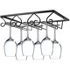 thumbnail image 4 of Estante para copa de vino negro, soporte de Metal debajo del gabinete, colgador de almacenamiento para copas de vino, organizador Compatible con, 4 of 5