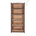 thumbnail image 2 of Ramy Accent Bookcase, Zig Zag Design, 90 Inch Black Metal, Gray Brown, 2 of 5