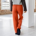thumbnail image 6 of Women's Sweatpants Wide-leg Pants Spring Summer Fashion Solid Color Pockets Outwear Wide Leg Drawstring Long Pants Trousers For Athletic Pants for Workout, Jogging, Running Orange S, 6 of 9