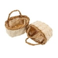 thumbnail image 4 of WEUVEB Compact Beige Raffia Baskets, Handwoven with Handles, Ideal for Home and Event Decor 2Pcs, 4 of 8