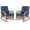 2PCS Navy Blue, variant on MEETWARM Outdoor Wicker Rocking Chair, Rattan Patio Rocker Chairs with Cushions and Steel Frame - Orange