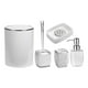 thumbnail image 5 of Juego de 5 accesorios de baño de acrílico, soporte para cepillo de dientes, jabonera, botella, inodoro Blanco, 5 of 9