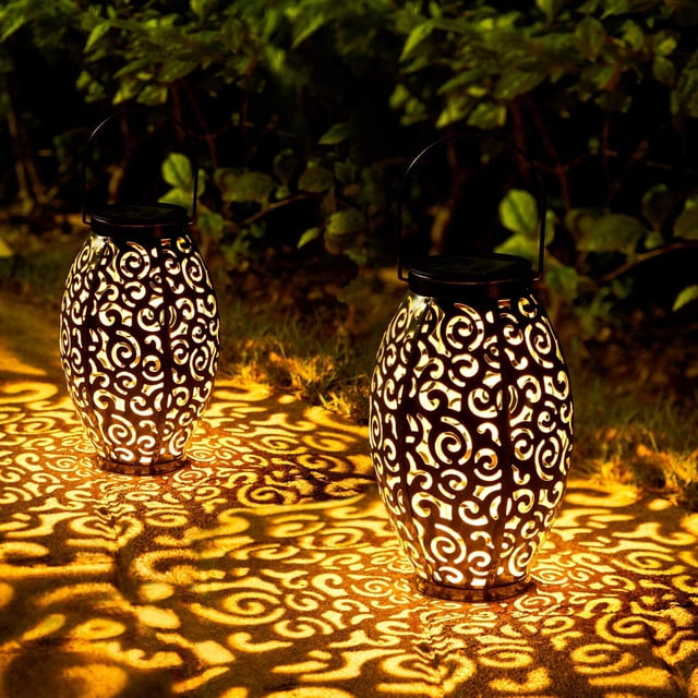 Solar Garden Lights, 2 Pieces OxyLED Solar Lights for Garden IP44 Waterproof Solar Lamp LED Decorative Lighting, Warm Colors